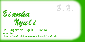 bianka nyuli business card