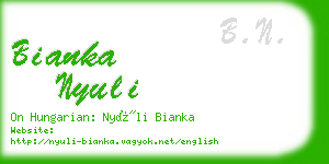 bianka nyuli business card